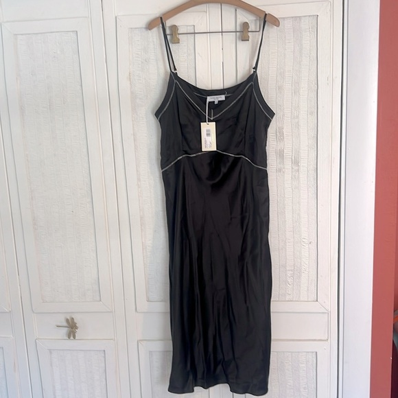 NWT RAMY BROOK Mimi Midi Slip Dress Black size M - Picture 1 of 8